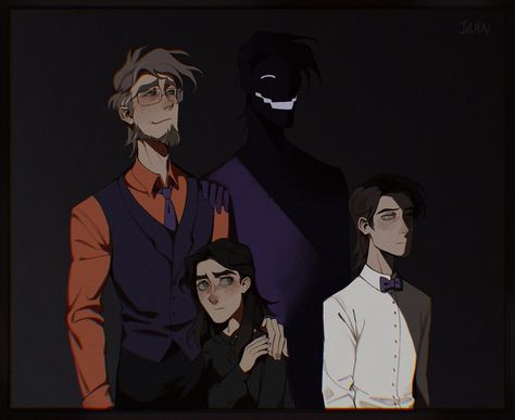 Henry Emily Meeting Afton, Henry Emily Fanart, Henry Emily Fnaf, William X Henry, William Afton X Henry Emily, Henry Emily, Fnaf Night Guards, Fnaf Book, Dave Miller