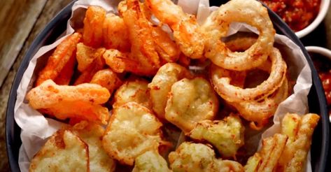 Air Fryer Tempura, Veggie Tempura, Tempura Cauliflower, Air Fryer Recipes Vegetables, Tempura Vegetables, Tempura Recipe, Sushi Recipes Homemade, Tempura Batter, Best Air Fryer