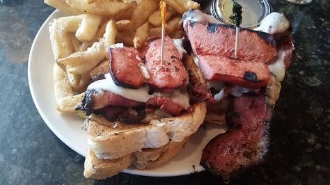 Sailor sandwich - Wikipedia New York Deli, Rye Bread, Swiss Cheese, Richmond Virginia, Rye, French Toast, Steak, Sandwiches, Mustard