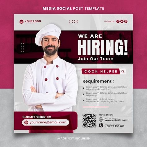 #Hiring_Advertisement #Recruitment_Poster_Design #Helper_Jobs #Hiring_Poster Job Posting Template, We Are Hiring Creative Poster Design, Job Advertisement Design, Job Hiring Poster, We Are Hiring Poster Design, Hiring Post Design, Hiring Advertisement, We Are Hiring Poster, Recruitment Poster Design