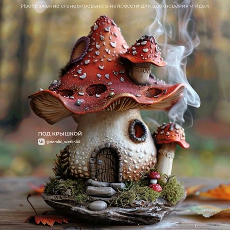 Ceramic Fairies, Whimsical Art Journal, Clay Fairy House, Mushroom Crafts, Polymer Clay Fairy, Fairy House Diy, Terrarium Containers, Clay Things, Fairy Art Dolls