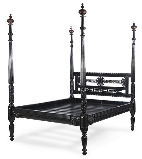 Record breaking auction of items from Anouska Hempel's Shaw House, via CourtneyPrice.com Gothic Bed Frame, Four Poster Bed Frame, Iron Canopy Bed, Mahogany Bed, Gothic Bed, Gothic Decor Bedroom, Goth Bedroom, Gothic Interior, Gothic Bedroom