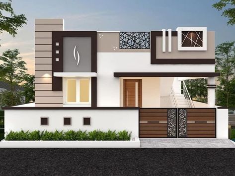 House Design 3d, Indian House Exterior Design, House Front Elevation, Single Floor House Design, 2bhk House Plan, Indian House Plans, House Outer Design, House Roof Design, Small House Elevation