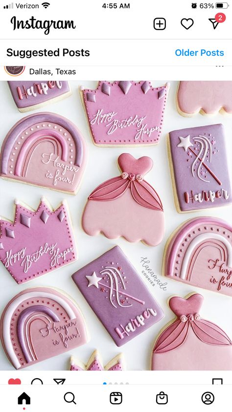 Castle Cookies, Princess Sugar Cookies, Beauty Cookies, Cookies Decoration, Valentines Treats, Farm Cookies, Fox Farm, Princess Cookies, Unicorn Cookies