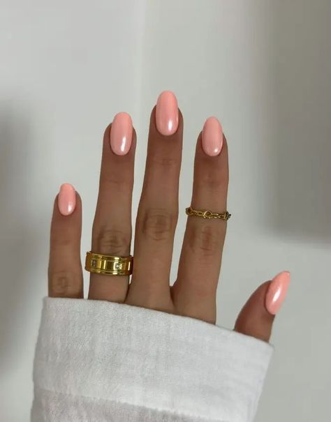 Pink Chrome Nails, Simple Spring Nails, Nagellack Trends, Chrome Nails Designs, Coral Nails, Vacation Nails, Chrome Nails, Nail Trends, Almond Nails