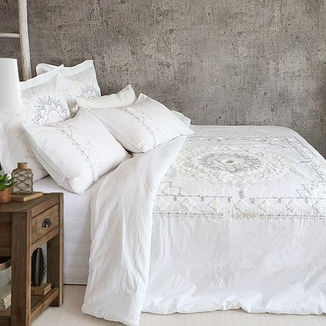 Harleson Medallion Comforter Set - White & Grey - Levtex Home Duvet Comforter Sets, Crib Bedding Neutral, Embroidered Duvet Cover, Crib Bedding Boy, Girl Nursery Bedding, Lace Bedding, Crib Bedding Girl, Intricate Mandala, Future Dreams