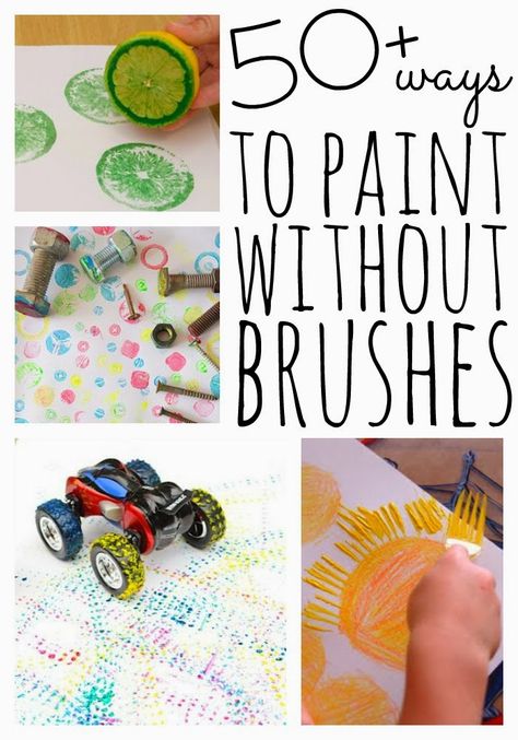 Tutus and Tea Parties: Painting without Brushes | Over 50 Ideas Painting Without Brushes, Things To Paint, Rainy Day Crafts, Crafty Kids, Toddler Art, Tea Parties, Childrens Crafts, Art Party, Preschool Art