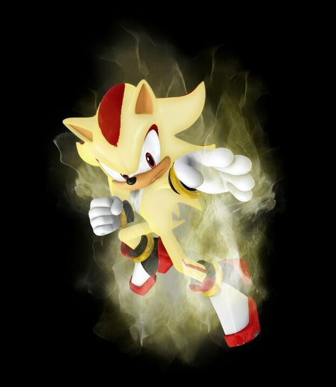 Super Shadow. Super Shadow, Sonic Adventure 2, Rouge The Bat, Sonic Heroes, My Little Pony Wallpaper, Sonic Franchise, Sonic Adventure, Shadow Art, Sonic And Shadow