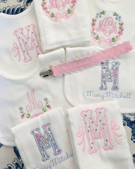 The Southern Baby on Instagram: "Mary Mitchell💕" Baby Girl Monogram Ideas, Baby Monogram Ideas, Girl Hunter, Business Crafts, Monogram Baby Girl, Southern Baby, Monogram Business, Boy Vintage