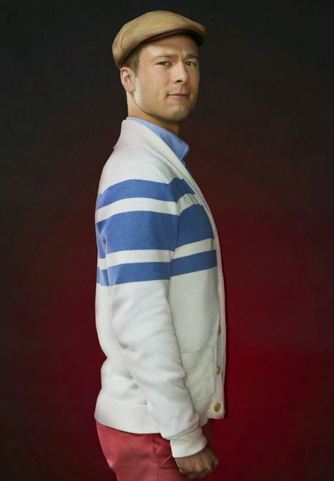 Glen Powell as Chad Radwell Scream Queens Halloween Costume, Chad Radwell, Glenn Powell, Glen Powell, Preppy Sweater, Frat Boy, Scream Queens, Romantic Drama, Scream