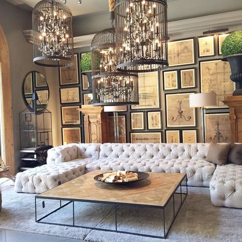 Restoration Hardware Gallery Wall, Restoration Hardware Style Living Room, Spearmint Baby, Glamorous Interiors, Luxurious Interior, Lounge Bar, Tudor House, Gallery Walls, Alma Mater