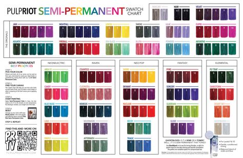 Pulp Riot Clear 118ml/4oz Semi-permanent color – Diane Beauty Supply Hair Color Swatches, Pulp Riot Hair Color, Pulp Riot Hair, Hair Color Formulas, Shadow Root, Hair Color Chart, Pulp Riot, Semi Permanent Hair Color, Hair Shades