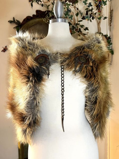 Viking Fur Mantle, Fur Mantle, Viking Wedding, Fur Wrap, Lace Scarf, Mesh Bag, Comfy Fits, Brass Hardware, Vikings