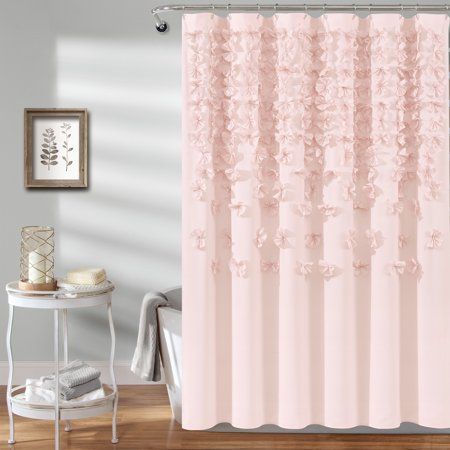 Pink Shower Curtain, Elegant Shower Curtains, Vintage Bathroom Decor, Lush Decor, Flower Texture, Floral Shower Curtains, Shower Curtain Rods, Girls Bathroom, Lined Curtains