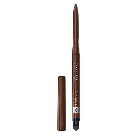 Rimmel Exaggerate Waterproof Eye Definer, 212 Rich Brown Rimmel Eyeliner, Mommy Makeup, Felt Tip Eyeliner, Kajal Eyeliner, Eyebrow Liner, Brown Eyeliner, Rimmel London, Eyeliner Pencil, Black Eyeliner