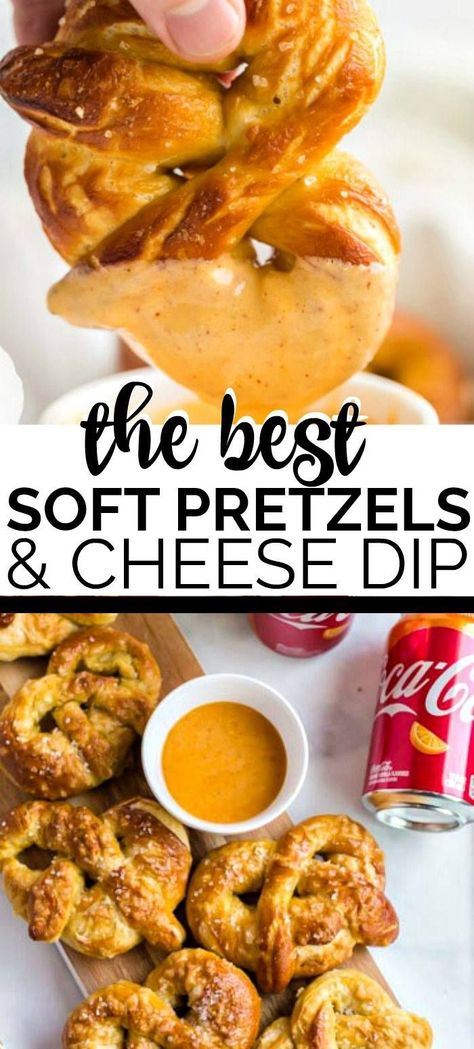 Easy and delicious, these SOFT PRETZELS WITH HOMEMADE CHEESE DIP are one of the best appetizers you could share with friends!!   They're perfect for a game day party served with an ice-cold Orange Vanilla Coca-Cola. Grab everything you need now at Kroger! The Coca-Cola Company #TasteoftheTournament #ad Cheese For Soft Pretzels, Appetizers For Party Cold, Dip For Soft Pretzels, Cheese Dip For Soft Pretzels, Pretzels And Cheese, Pretzel Cheese Dip, Homemade Cheese Dip, The Best Appetizers, Simply Food