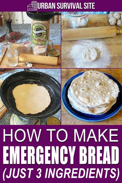 Water And Flour Bread, Emergency Bread, Emergency Preparedness Food, Emergency Food, Table Salt, Easy Bread, Survival Food, Food Supply, Bread Recipes Homemade