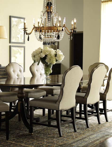 Classic Style - Milwaukee Dining Room Furniture Gold Dining Table, Wolf Furniture, Dining Table Gold, Gold Dining, Lillian August, White Counters, Wooden Cabinets, Cabinet Design, Old House