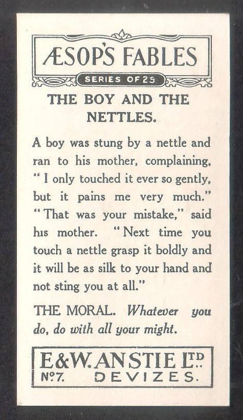 Aesop's Fables by E & W Anstie LTD    #aesopsfables#cigarettecards #cards #vintage #retro #collectables #cigarettes Aesop's Fables, Media Production, Aesops Fables, Homework, Trading Cards, Fairy Tales, Literature, Entertainment, Media