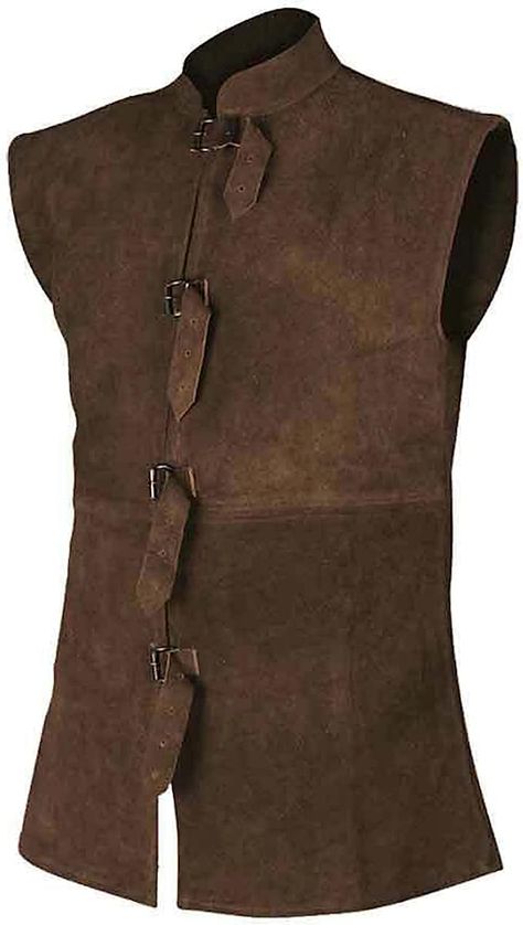 YOUYING Mens Faux Suede Vest Slim Fit Classic Double Breasted Gothic Victorian Waistcoat Vintage Steampunk Sleeveless Jackets, A# Brown at Amazon Men’s Clothing store Victorian Waistcoat, L Cosplay, Collar Outfits, Medieval Tunic, Retro Vest, Steampunk Vest, Top Cosplay, Faux Suede Vest, Faux Leather Vest