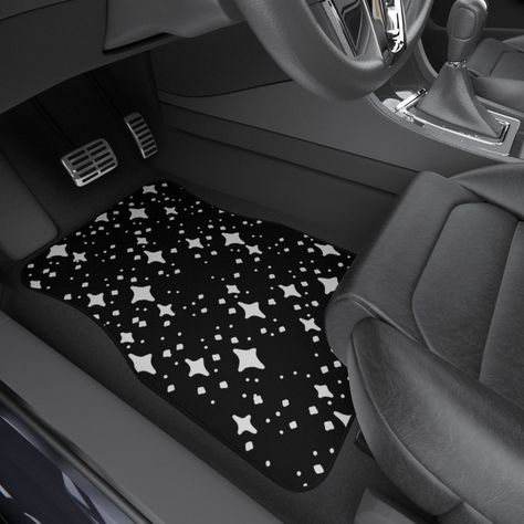 your Car or Truck floors can now have a fun space feel with these custom front and rear mats. Great Gift for the astronomist, or just anyone who loves stars! set 2 front floor mats!   -Made in the USA, they have a 20 oz loop polyester carpeting face and a non-skid rubber backing to endure both daily commutes and off-road sessions.  -Durable 20oz loop polyester carpeting face -Sturdy non-skid rubber backing -Made in the USA -Front mats are 17x26 inches Due to the production process of the mats, p Cute Floor Mats, Space Car, Car Deco, Stars Space, Grey Car, Astronomy Gift, Car Carpet, Cute Car Accessories, Car Mods