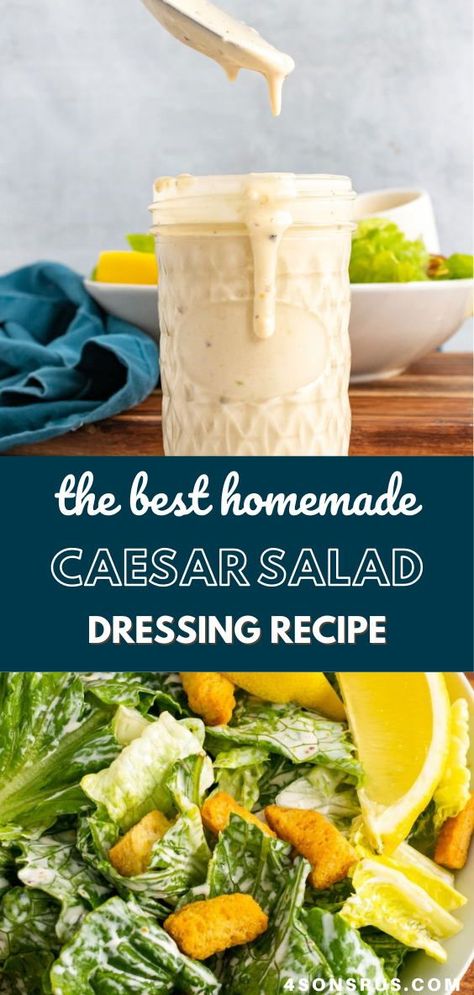 Easy Caesar Salad Dressing, Homemade Caesar Salad, Ceasar Dressing, Caesar Salad Dressing Recipe, Pasta For Dinner, Caesar Dressing Recipe, Homemade Caesar Salad Dressing, Grilled Chicken Pasta, Homemade Caesar