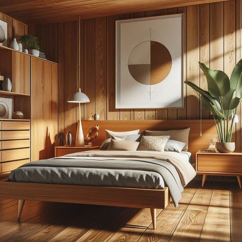 Mid Century Modern Bedroom Mid Century Home Design, Modernist Bedroom, Midcentury Bed, Mid Century Modern Guest Bedroom, Walnut Mid Century Bed, Mid Century Bedroom Set Storage Bed, Mcm Bedroom, Mod Century Modern Bedroom Bed Frames, Mid Century Style Bedroom