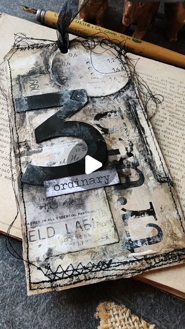 Emanuela Scarpelli on Instagram: "Here's how I made the neutral monochrome tag I shared with you on Monday!
I hope this will inspire you to create something with neutral tones!
I had so much fun layering and adding texture with gesso.

All the items I've used to decorate the tag are from Ideaology, designed by @tim_holtz
Crayons + Inks are from @ranger_ink  and I love how they go so smoothly and how easy it is to blend them.

Let me know if you would like a full tutorial ✨👇

#timholtz #rangerink #mixedmedia #tagart" Tim Holtz Tutorials, Tim Holtz Tags, Ranger Ink, Create Something, Tim Holtz, Tag Art, Neutral Tones, Journal Ideas, Mixed Media