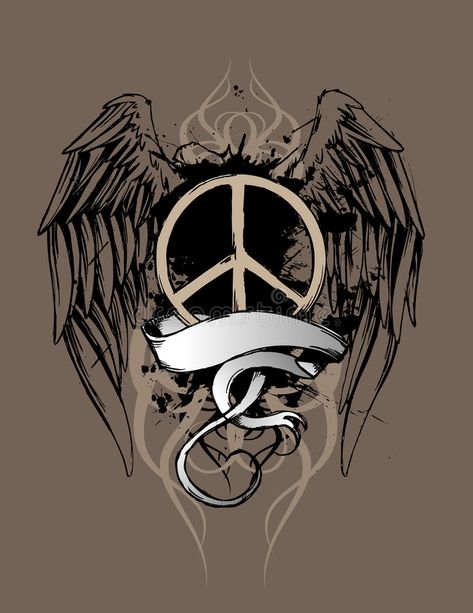 Grunge Peace Design. An illustration of a peace symbol with wings in a grunge de , #Affiliate, #Design, #illustration, #Grunge, #Peace, #peace #ad Wings Pattern, Peace Logo, Peace Design, Grunge Design, Tattoo Lettering, Technology Logo, Pattern Graphic, Toyota Supra, Art Logo