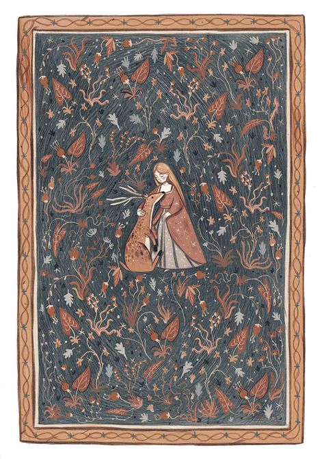 Behance :: For You Medieval Pattern, The Brothers Grimm, Medieval Tapestry, Brothers Grimm, Fairytale Illustration, Folk Art Painting, Medieval Art, Dreamy Art, Painting Illustration