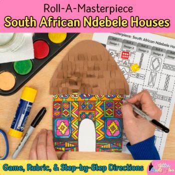 Ndebele Houses, African Art For Kids, Houses Projects, Africa Craft, African Art Projects, Art Sub Plans, Houses Art, History Games, Sub Plan