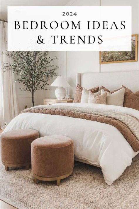 Beautiful bedroom decor ideas and trends for 2024, with inspiration images, color trends, designer tips for decorating a master bedroom or small bedroom, modern cozy neutral bedrooms, and more - home bedroom refresh - alexis andra austin Beautiful Bedroom Inspiration, Beautiful Bedroom Decor, Neutral Bedroom Decor, Bedroom Trends, Bedroom Decor Cozy, Inspire Me Home Decor, Modern Bedroom Design, Bedroom Refresh, Small Room Bedroom