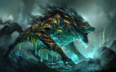 [5e][Monsters] Weeping Wolf - Album on Imgur Beast Creature, Creature Artwork, Fantasy Beasts, 다크 판타지, Odaiba, Monster Concept Art, Demon Art, Fantasy Monster, Fantasy Creatures Art