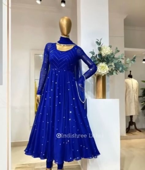 Anarkali Dress Pattern Umbrella Cut Anarkali Dress Patterns, Umbrella Cut Churidar, Anarkali Designs Latest, Umbrella Cut Anarkali Dress Patterns, Blue Anarkali Dress, Anarkali Design, Anarkali Patterns, Suit Anarkali, Full Dresses