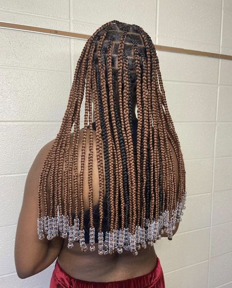 Hairstyle With Beads, Long Braid Styles, Black Hair Protective Styles, Brown Box Braids, Cute Box Braids, Short Box Braids Hairstyles, Protective Hairstyles For Natural Hair, Box Braids Hairstyles For Black Women, Braided Cornrow Hairstyles