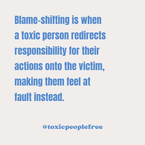 Ever heard of blame-shifting? It's a classic tactic used by toxic individuals to avoid responsibility and make you feel at fault instead. Here's how it works: Imagine you’re in a meeting and your colleague misses a deadline. Instead of owning up to their mistake, they claim that you didn’t provide them with clear instructions, making it seem like it’s your fault. Blame-shifting is all about deflecting responsibility and making the victim question their own actions. It’s a sneaky way to... Feeling Guilty Quotes, Blaming Others Quotes, Guilty Quotes, Blame Shifting, Blame Quotes, Done Quotes, Blaming Others, Your Fault, Playing The Victim