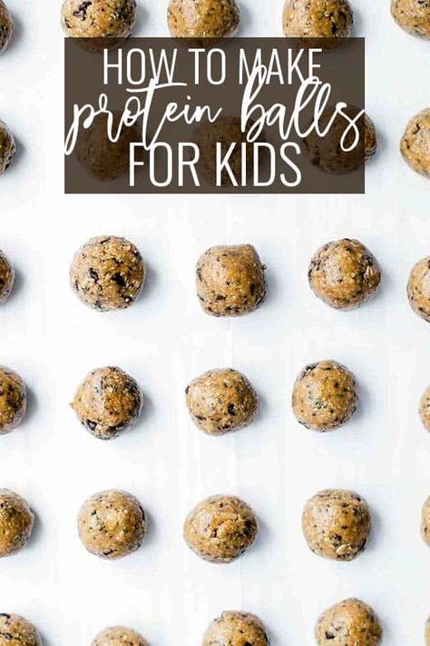 I was on a mission to create THE BEST cookie dough protein balls for kids. And these protein energy bites are it! Protein Balls For Toddlers, Toddler Protein Balls, Protein Balls For Kids, Peanut Butter Oatmeal Protein Balls, Cookie Dough Protein Balls, Protein Powder For Kids, Protein Energy Bites, Cookie Dough Protein, Oatmeal Protein