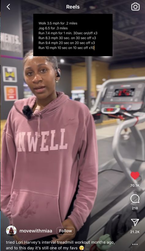 Lori Harvey Treadmill Workout, Interval Treadmill Workout, Becoming Her, Treadmill Workout, Lori Harvey, Save For Later, Healthy Eats, Treadmill, Body Goals