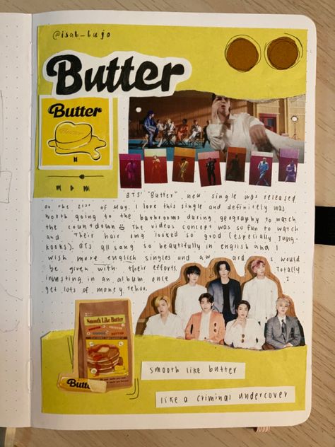 #butter #bts #butter #bujo #bujospread #bulletjournaling #bulletjournalideas Butter Journal, Butter Journal Ideas, Butter Bts, Exam Wallpaper, Bullet Journal Cover Ideas, Bullet Journal Paper, Cute Tumblr Wallpaper, Doodle Art Journals, Bullet Journal Diy