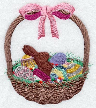 Basket Embroidery, Embroidery Things, Eggs Basket, Easter Embroidery Patterns, Valentine Embroidery, Flower Machine Embroidery Designs, Easter Egg Basket, Pes Embroidery, Freestanding Lace Embroidery