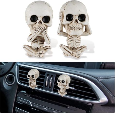 Adorable skeletons for vents Skeleton Car Decorations, Gothic Car Accessories, Gothic Car Decorations, Horror Car Accessories, Women Pirate, Skull Steering Wheel Cover, Cute Car Accessories, Car Air Freshener, Car Interior Accessories