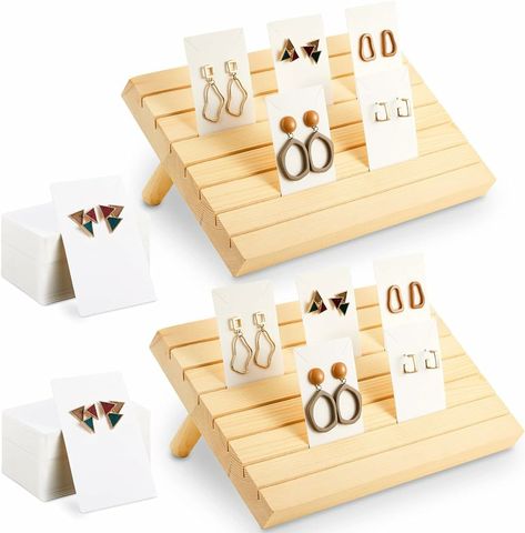 Wooden Earring Display, Wood Earring Display, Wooden Business Card Holder, Postcard Display, Earring Card Display, Earring Display Stand, Displaying Photos, Wooden Business Card, Necklace Jewelry Display