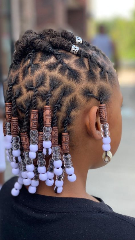 Loc 2 Strand Twist, Twist With Beads, Kid Locs, Kids Dreads, 2 Strand Twist, Daughter Hairstyles, Dread Styles, Short Dreads, Kids Hairstyle