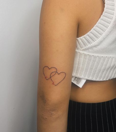 Two hearts, one unbreakable connection. Forever intertwined❤️ Book your custom tattoos with me today using the link in the bio✨ #ConnectedHearts #EndlessLove #ForeverTogether #mntattooers #mntattooartist #mnfinelinetattoo #mntattoos #tinytattoo #mntinytattoo Linked Hearts Tattoo, Custom Tattoos, Connected Hearts, Endless Love, Custom Tattoo, Two Hearts, Heart Tattoo, Tiny Tattoos, Tattoos