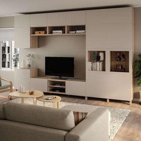 Tv Room Ikea Ideas, Besta Tv Wall Ideas, Ikea Design Living Room, Living Room Besta Ikea, Bestå Living Room Ideas, Ikea Besta Vitrine, Besta Ikea Living Room Tv Walls, Living Room Designs Ikea, Ikea Beata