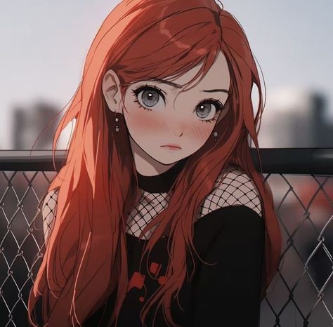 Ginger Anime Female, Cheveux Oranges, Anime Red Hair, Odaiba, Digital Art Anime, Cute Anime Pics, Anime Artwork, Character Portraits, Girl Drawing