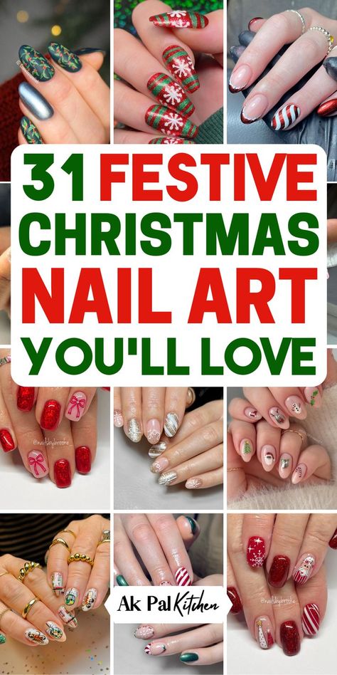 Get festive with these adorable Christmas nail art ideas! From red and green Christmas nails to glittery snowflake nail designs, these holiday nails are perfect for the season. Try cute Christmas tree nail art, candy cane nails, or even Santa Claus nails and reindeer nail designs for a fun and festive look. Whether you’re going for glitter Christmas nails or classic winter nail ideas like Snowman nail designs, these cute Christmas nails will keep merry and bright! Reindeer Nail Designs, Snowman Nail Designs, Red And Green Christmas Nails, Glitter Christmas Nails, Christmas Tree Nail Designs, Green Christmas Nails, Snowman Nail, Christmas Tree Nail Art, Snowflake Nail Design