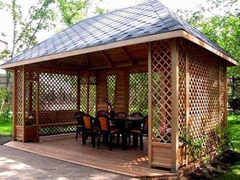 22 Beautiful Metal Gazebo and Wooden Gazebo Designs http://gazebokings.com/luxury-metal-framed-garden-party-gazebos/ Rectangular Gazebo, Rectangle Gazebo, Design Per Patio, Gazebo Plans, Wooden Gazebo, Backyard Gazebo, Pergola Design, Wooden Pergola, Gazebo Pergola