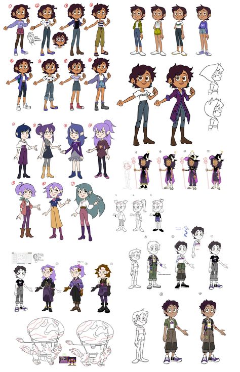 The Owl House Luz Reference, The Owl House Crew Art, The Owl House Reference Sheet, The Owl House Luz Staff, Luz Noceda Character Sheet, The Owl House Outfits Ideas, The Owl House Pilot Designs, Luz Noceda Concept Art, Toh Character Design