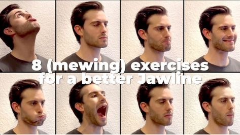 Face Exercises For Jawline, How To Get Jawline, Better Jawline, Face Exercises For Men, Cheekbones Exercise, Jawline Men, Perfect Jawline, Jaw Exercises, Good Jawline